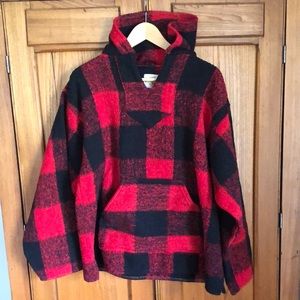 Buffalo Plaid Poncho - thick and warm! - Size Medium